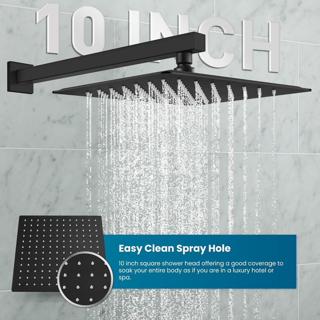 Rainfall Bathroom Shower System Rain Shower Head and Handle Set Wall Mounted Shower Complete Combo Solid Brass