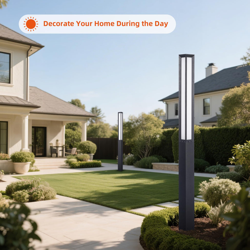 92" Tall Landscape Path Lights, AC 100-240V Bollard Lights, Pole Light