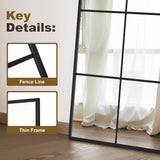 Window Mirrors for Wall Decor, Wall Mirrors Decorative Window Pane 30 x 40, Rectangular Metal Framed Wall Mounted