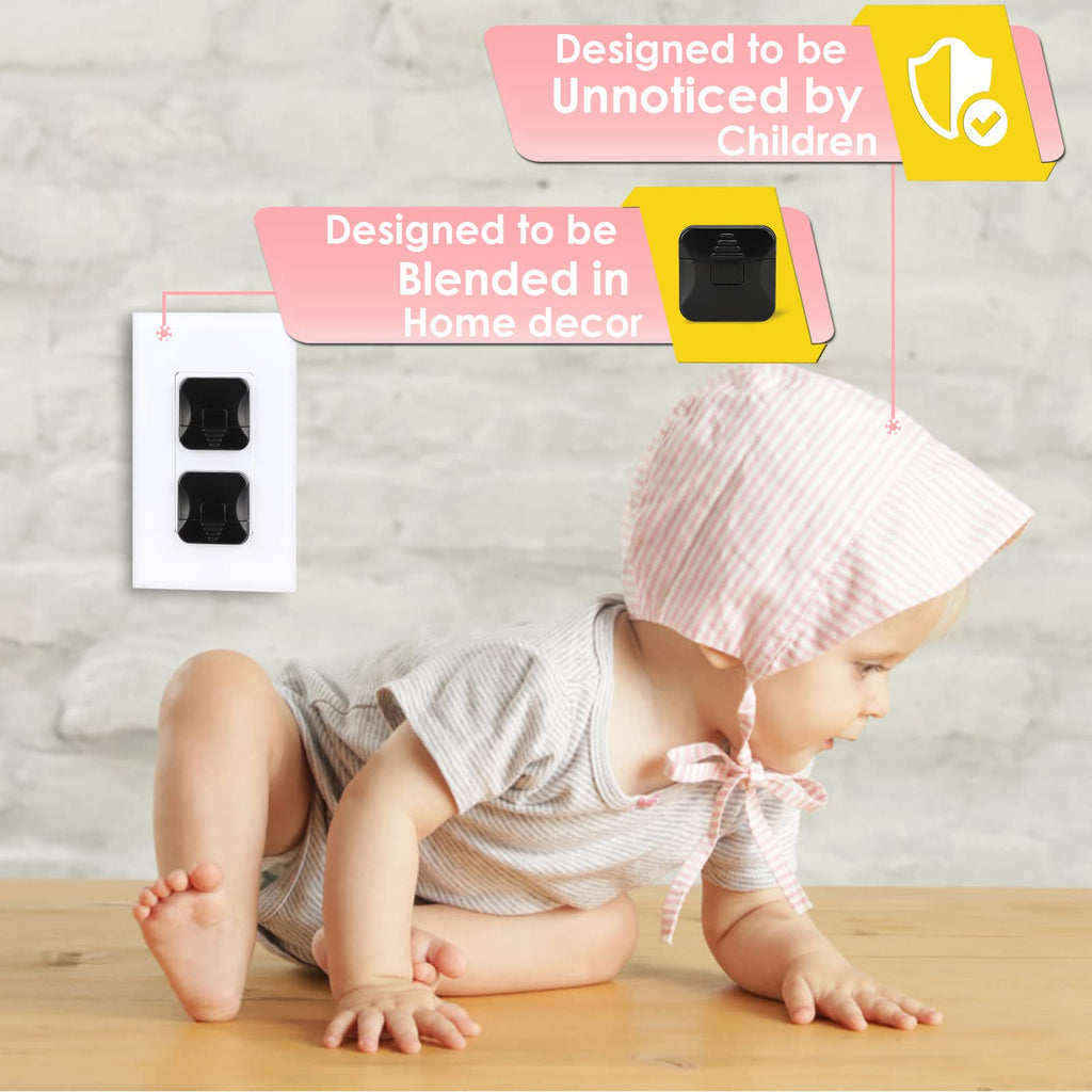 Outlet Covers 38-Pack Black Child Proof Electrical Protector Safety Improved Baby Safety Plug Covers
