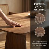 70 Inch Large Dining Table for 6-8 People, Solid Wood Kitchen Table with Curved Wooden Legs, Mid Century Modern