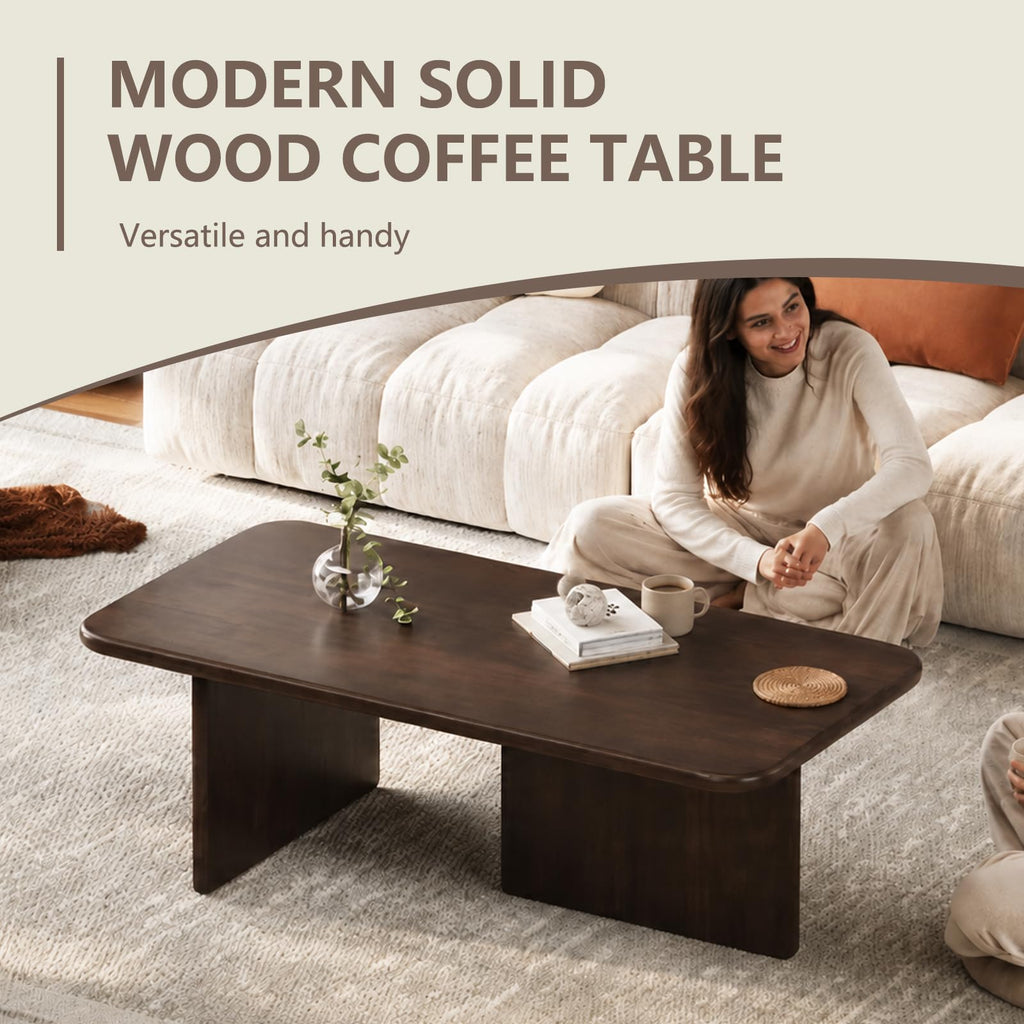 47.24 Inch Solid Wood Coffee Table