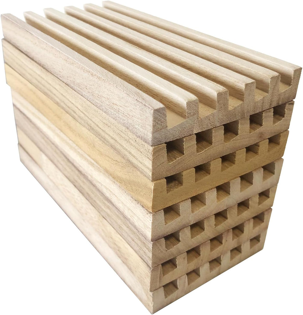 Domino Holder Trays Rack Wooden Tiles Stand Holders for Mexican Train Rummy Chickenfoot - Set of 8