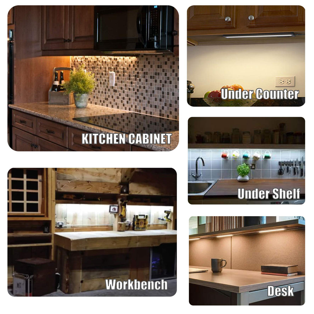 12" Under Cabinet Lights Touch Activated Aluminum Light Bar