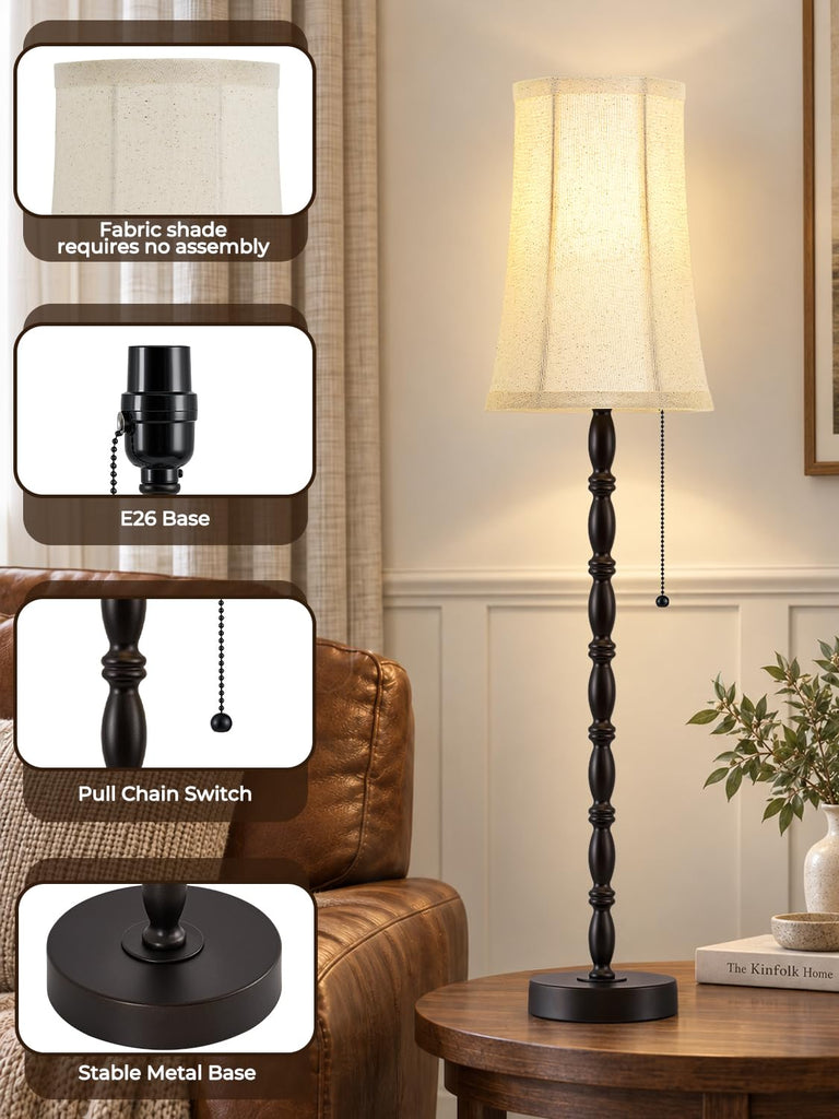Buffet Lamps Set of 2 - 28" Tall Lamp Table Lamps, Brown