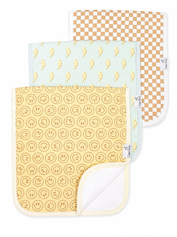 Premium Baby Burp Cloths - 3-Pack Large Cotton Burp Cloths, Extra Soft Spit Up Rags with 3 Absorbent Layers, Perfect