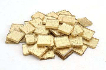 3/4 Inch (20mm) Gold Foil Mosaic Tile, 3 Pound (48 oz) Bulk Assortment of Mosaic Tiles