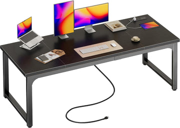 63 x 24 inch Desk with Power Outlets & 0.95 Inch Thicker Desktop