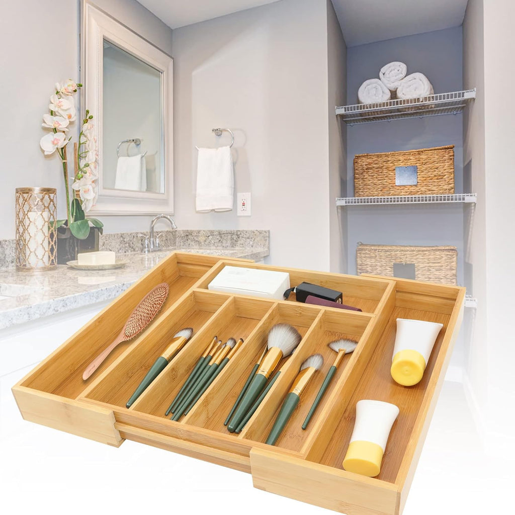 Bamboo Drawer Organizer, Medium, Natural