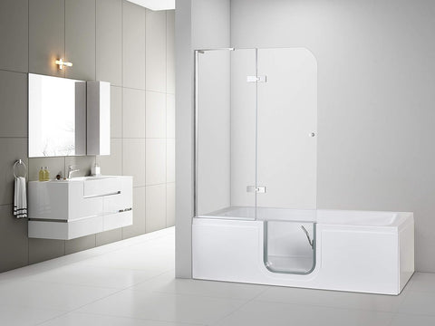 Ella Laydown 32x72 Air Massage Walk-In-Bathtub Left Drain, Bi-Fold Shower Screen