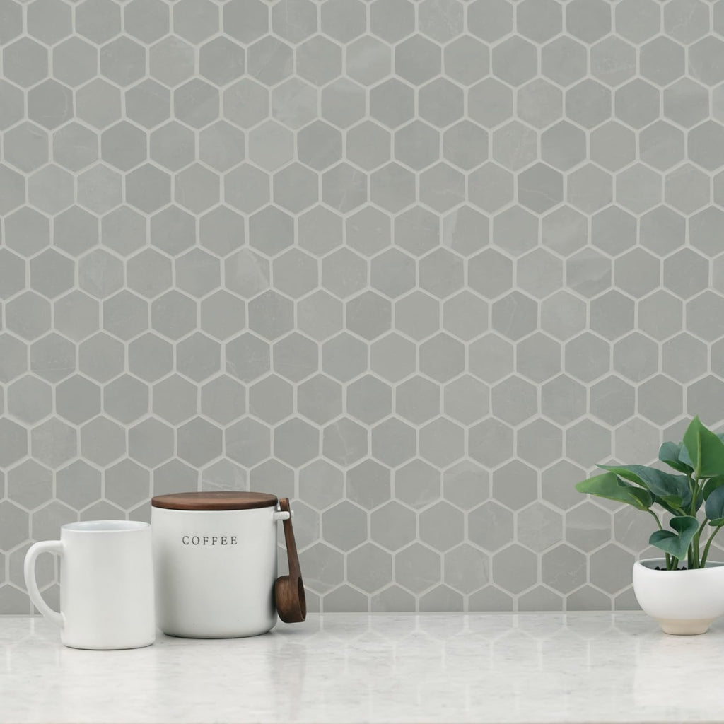 Sande Grey 2in. x 2in. Hexagon Matte Porcelain Mosaic Tile Flooring