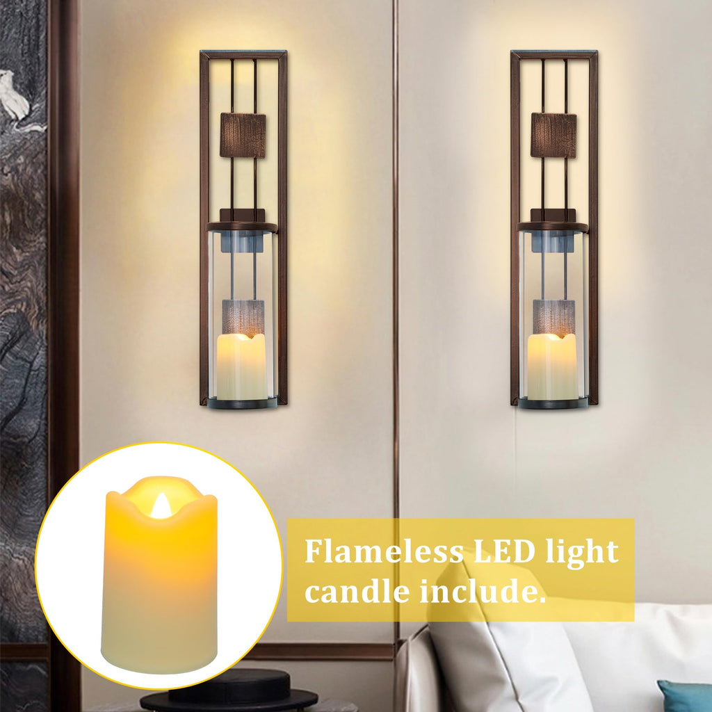 Wall Sconce Candle Holder Metal Wall Decorations, Set of 2