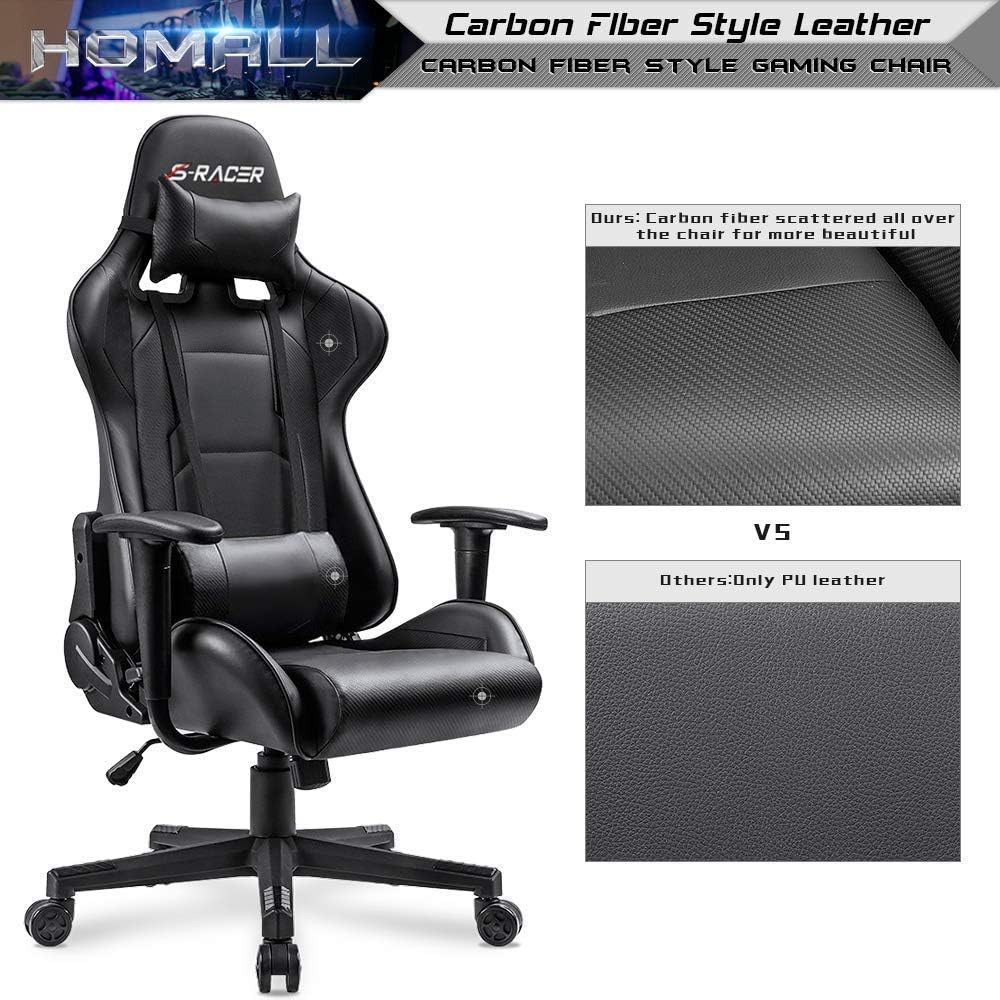 Gaming Chair, Office Chair High Back Computer Chair Leather Desk Chair Racing Executive Ergonomic Adjustable Swivel