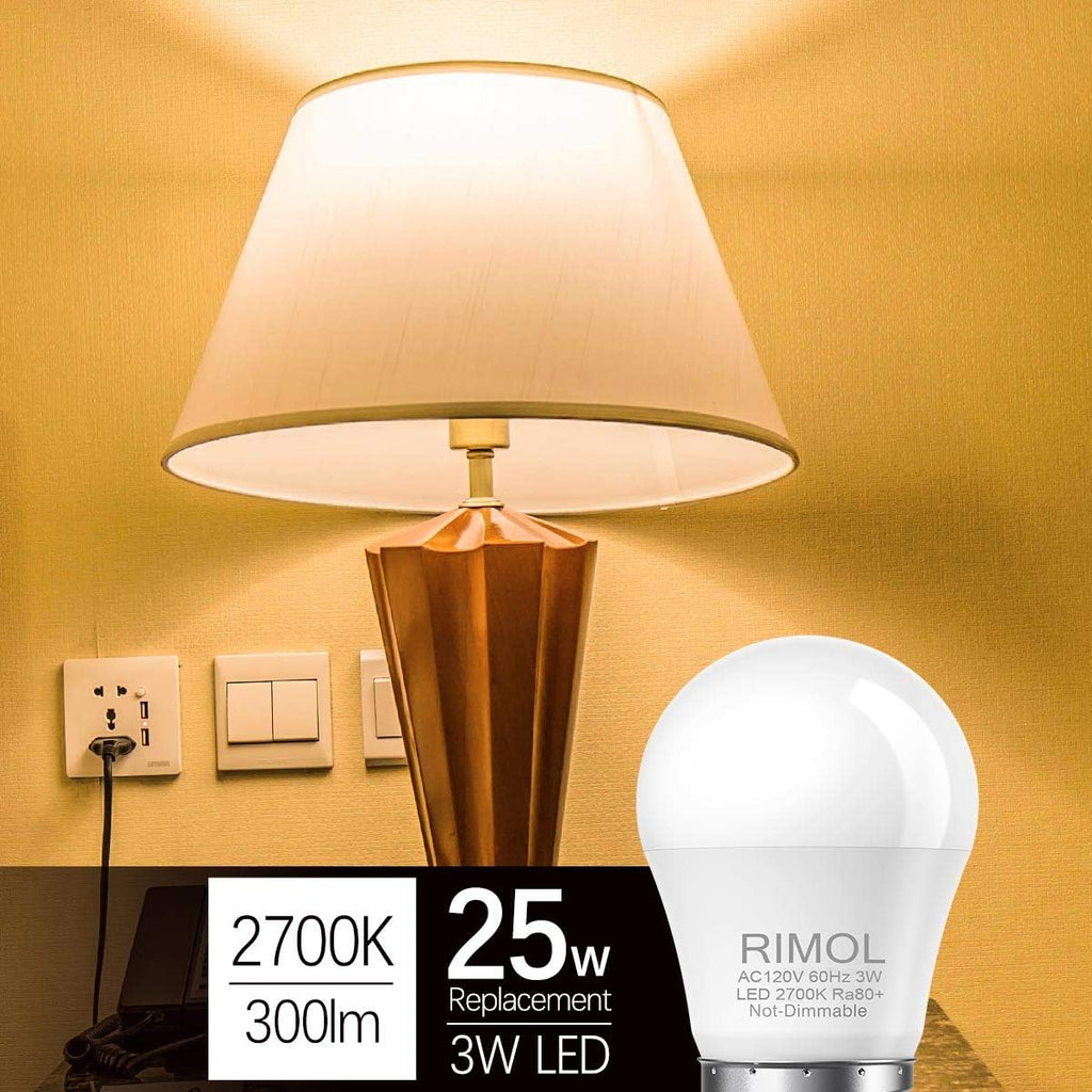 25 Watt Light Bulbs Equivalent, A15 3W LED Bulb Soft White 2700K Energy Saving Low Watt Light Bulbs, E26 Base Bulb (4