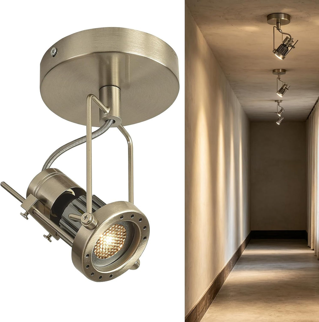 Ceiling Spotlight Indoor Dimmable Directional Nickel Spot Light 9W GU10