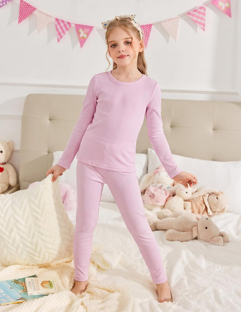 Girls Pajamas 2 Piece Snug Fit Kids Pjs Set Long Sleeve Sleepwear