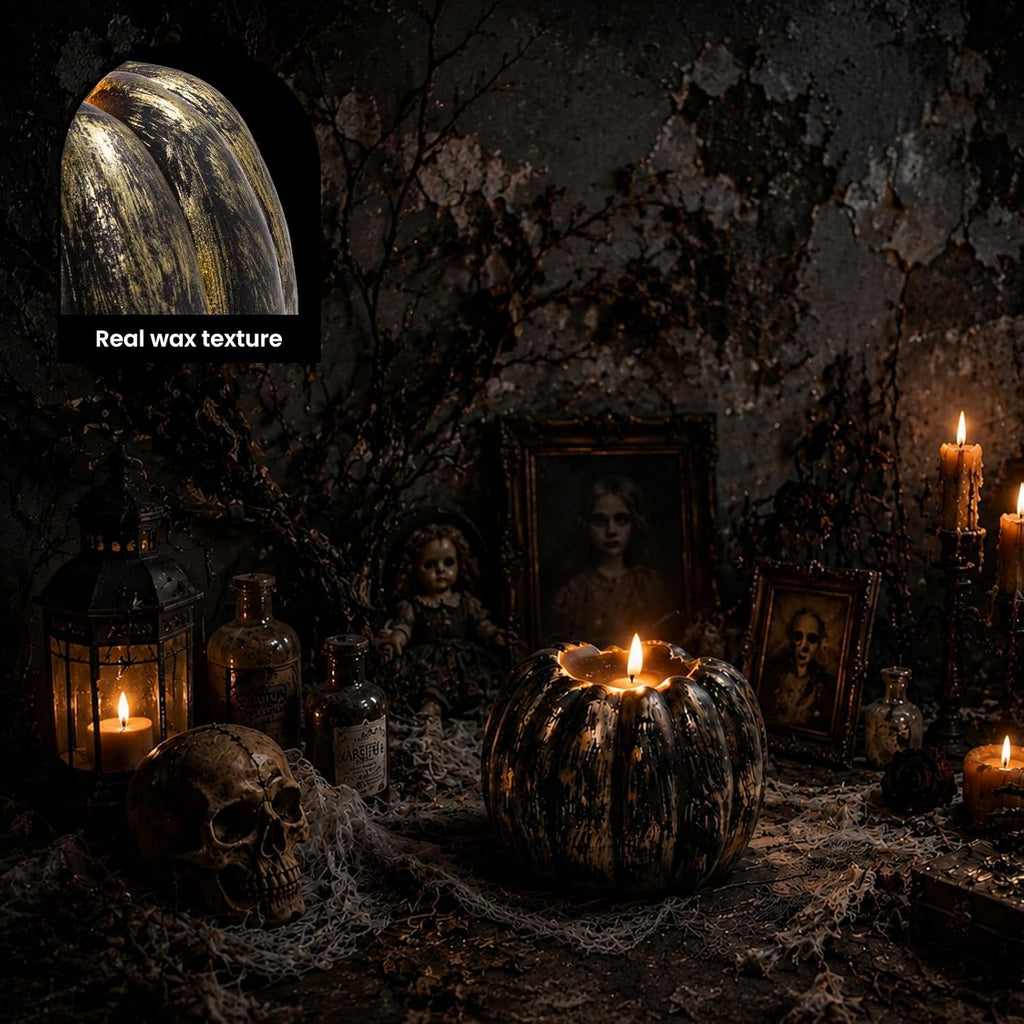 Halloween Decor Indoor, Halloween Decorations, Flameless Pumpkin Candle