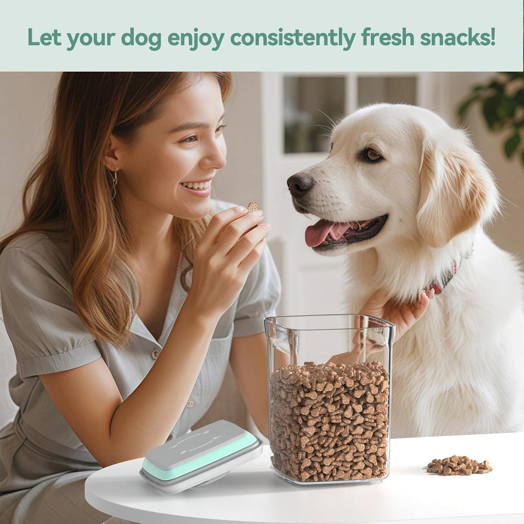 Dog-Cat POP Treat-Airtight jar-Container - 1.3 Qt/1.2 L and 2.2 Qt/2 L (2PC) | Stackable One-Touch Opening