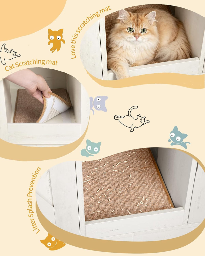 Cat Litter Box Enclosure for 2 Cats, Double Litter Box Furniture