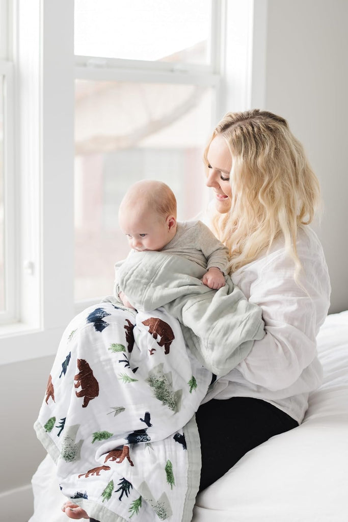 Muslin Baby Blanket | Breathable, Ultra-Soft Muslin Quilt | Perfect Receiving Blankets for Boys & Girls | Yosemite