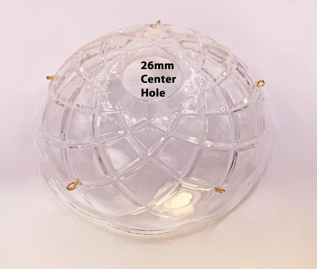 Crystal 1 Piece - 4-Inches, 5 Side Holes - Clear 30% Lead Crystal Chandelier Bobeche with Gold Pin and 5 U-Drop
