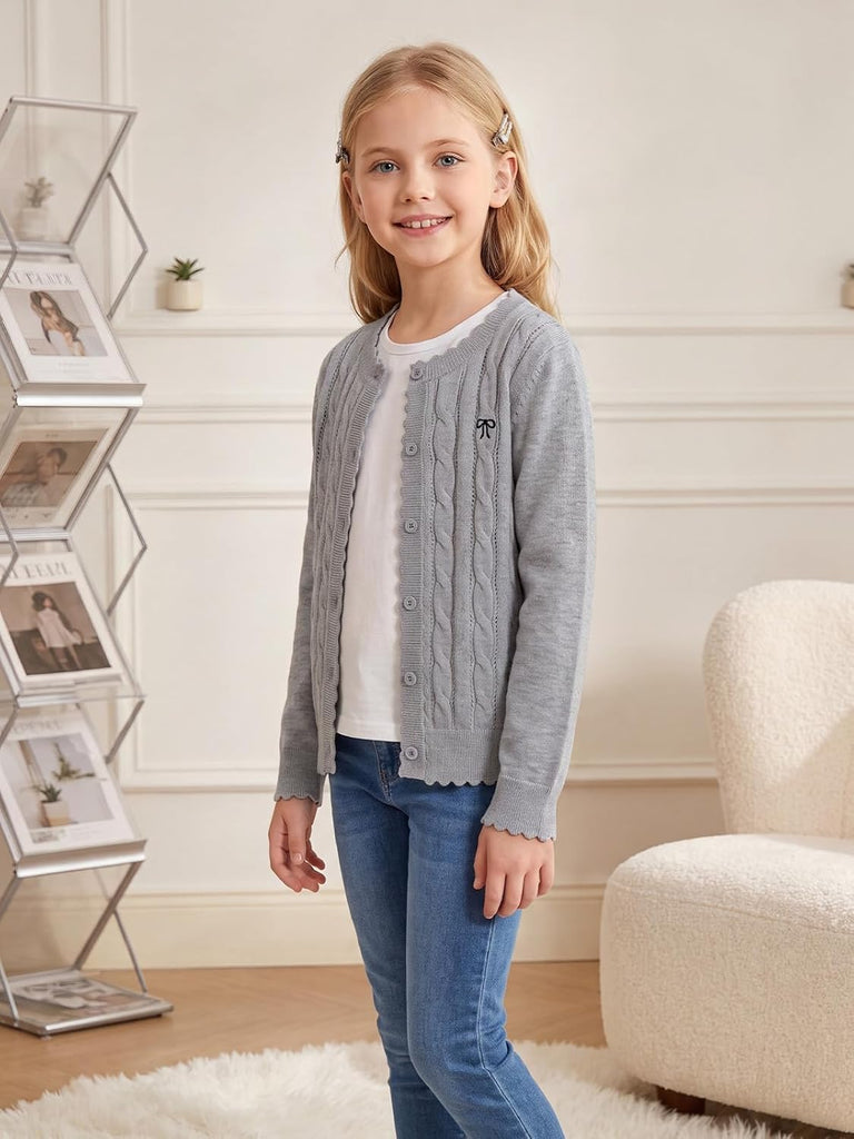 Cardigan Kids Long Sleeve School Uniform Sweater