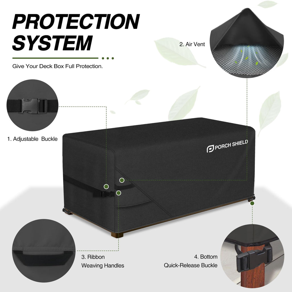 Patio Deck Box Storage Cover 50 x 25 x24 inch, Black