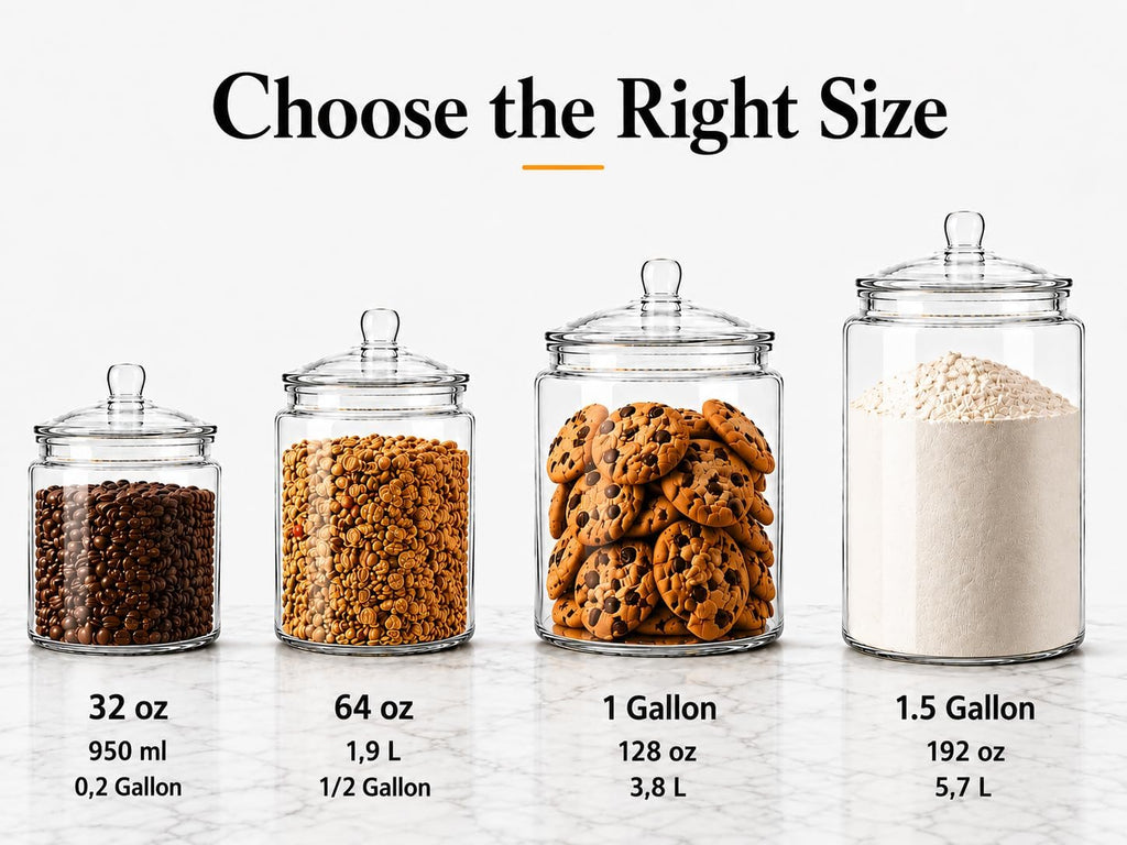 1 Gallon Glass Cookie Jar With Airtight Lid, Large Glass Jar With Lid -Extıra Gasket- Glass Storage Containers
