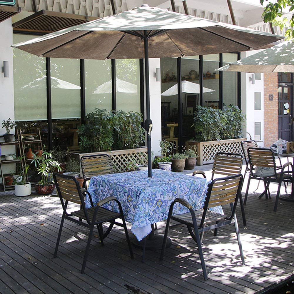 Outdoor Tablecloth with Umbrella Hole, 60x60 inch Square