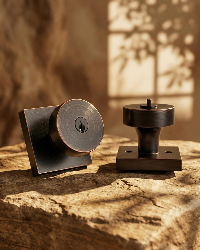Oil Rubbed Bronze Entry Door Knob with Lock and Key 1 Pack