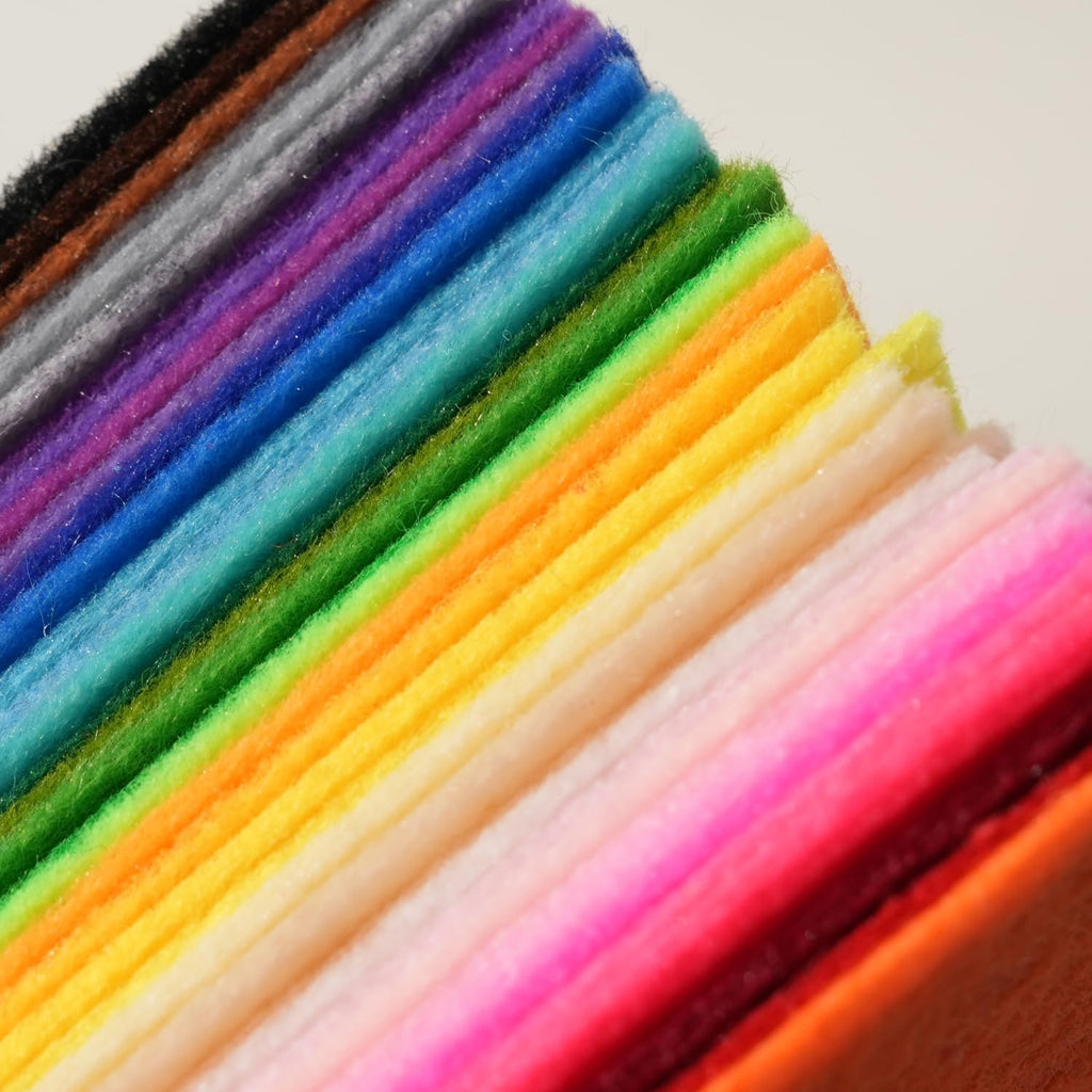 40 Colors Felt Sheets for Crafts, 8" x 12" High-Density Stiff Felt Fabric, Firm Multi-Color Felt Rectangles (A4 Size)