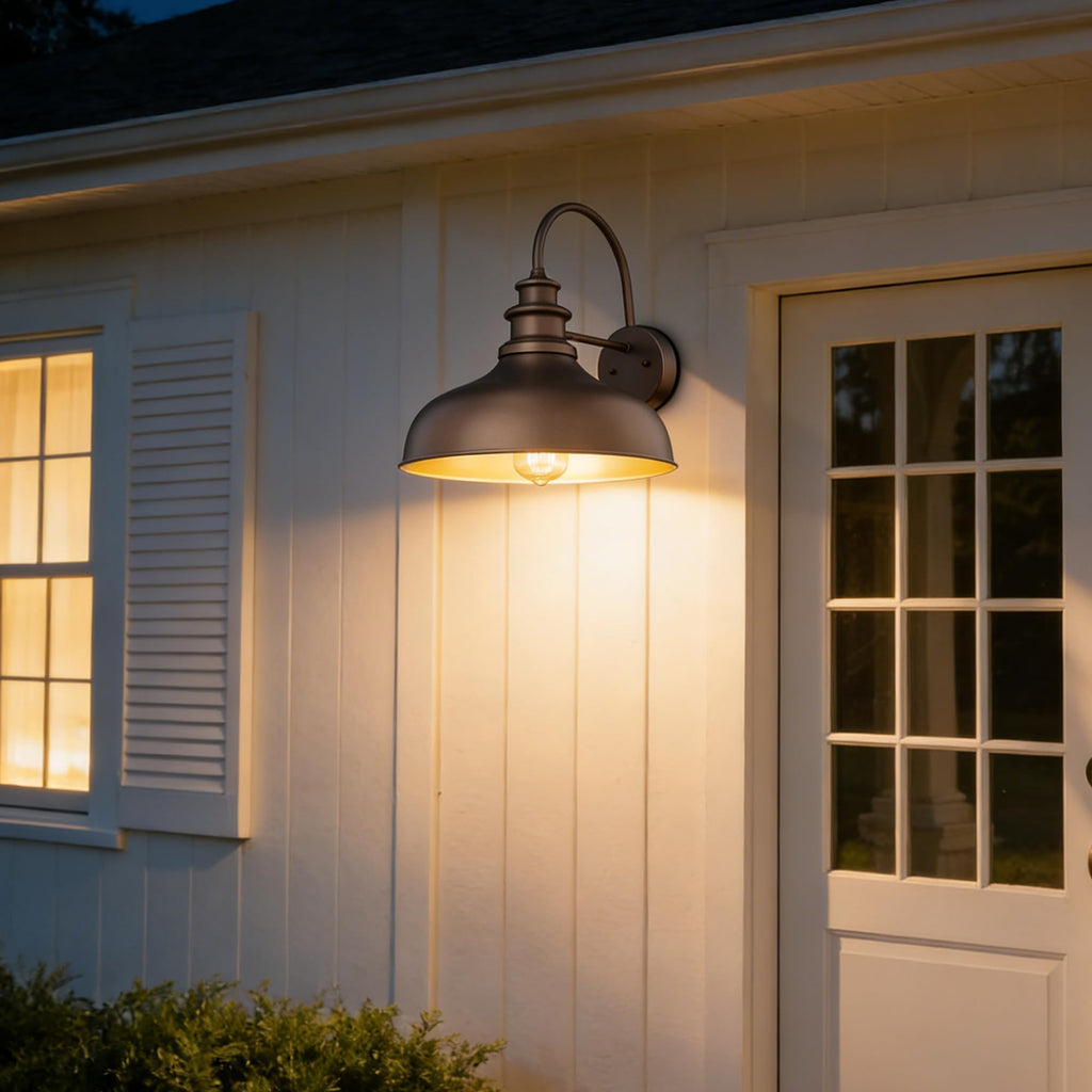 Outdoor Wall Sconce, 2Pack Farmhouse Outdoor Barn Light, Oil Rubbed Bronze