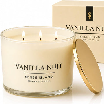 Luxury Vanilla Soy Candles, Large 3 Wick Jar Candle - Set of 106