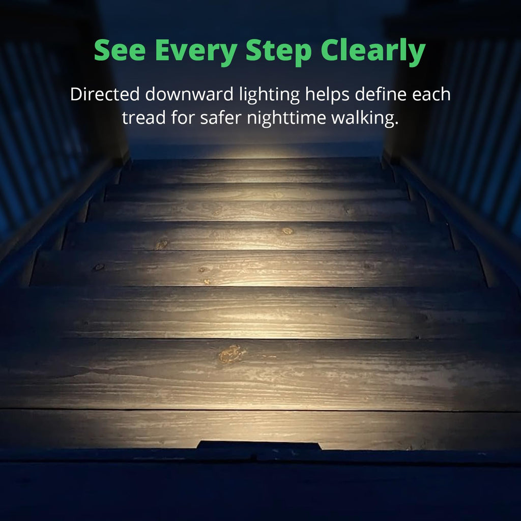 6 Pack LED Low Voltage Linear Step Lights, Landscape Cutoff Stair Riser Light, 2W 9-15V AC/DC 3000K Outdoor