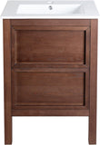 24-Inch Bathroom Vanity in Walnut with Sink