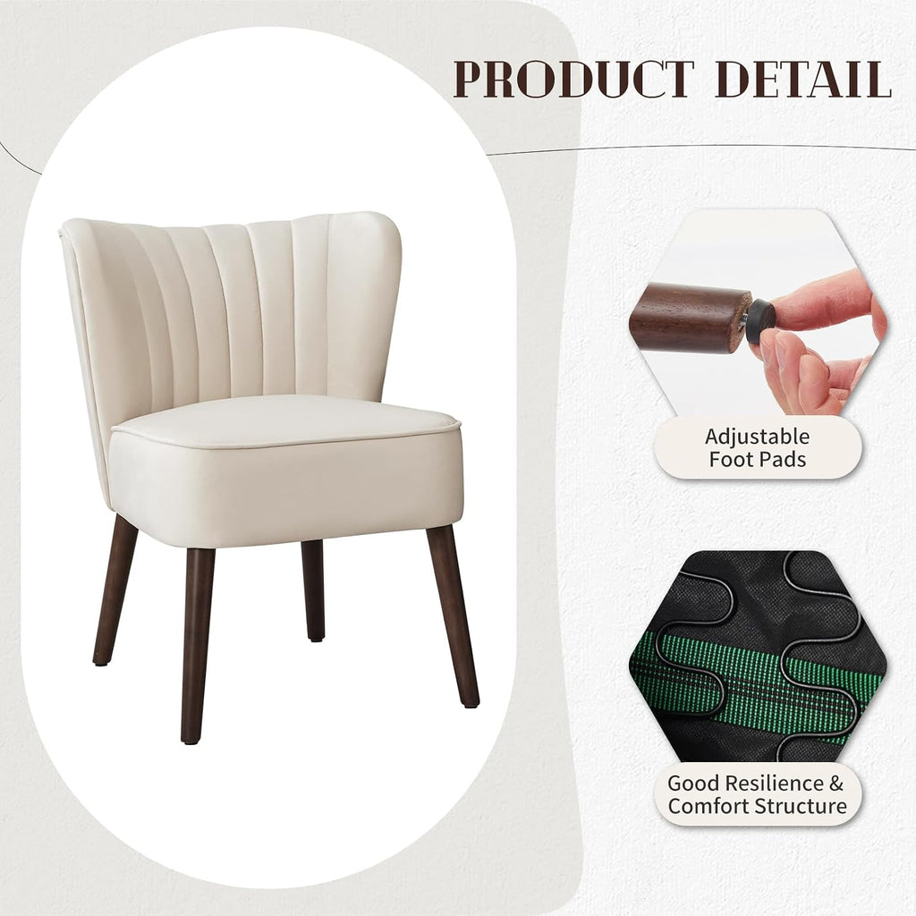 Modern Living Room Chair, Mid-Century Accent Chair, Soft Velvet Upholstered Chair with Adjustable Feet, Side Accent