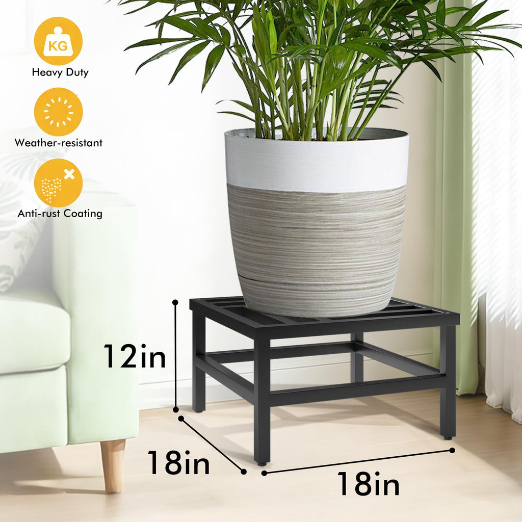 Plant Stand Indoor Outdoor, 18 Inch Heavy Duty Plant Stands Riser Metal Pedestal Stand for Large Flower Pot, Wrought