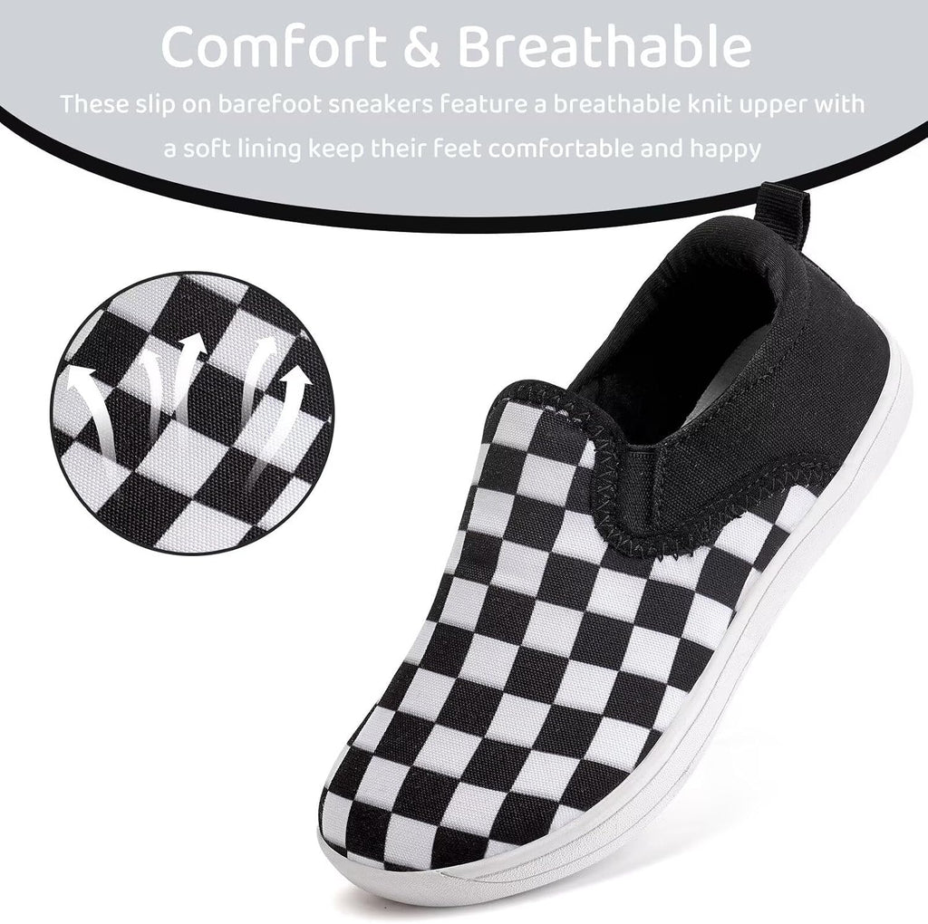 Toddler Little Kid Wide Barefoot Shoes Boys Girls Minimalist Slip On Sneakers Canvas Walking Shoes Fit Naturally Zero