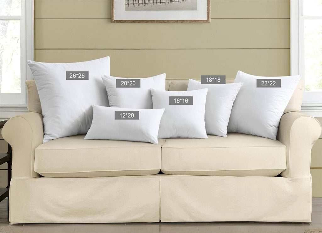 Lumbar Pillow Inserts 12 x 20 (, White), Filled with Feather and Down, Decorative Pillows for Couch, Home - Set of 2