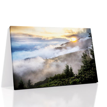 Landscape Canvas Wall Forest Sunrise Orange Skyline Poster Print Beautiful Scenery Picture Painting Artwork for