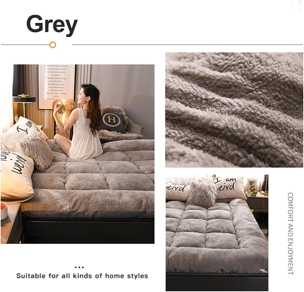 Japanese Style Roll Up Mattress, Thick Futon Floor Mattress with Non Slip Straps, Tatami Mat Floor Mattress