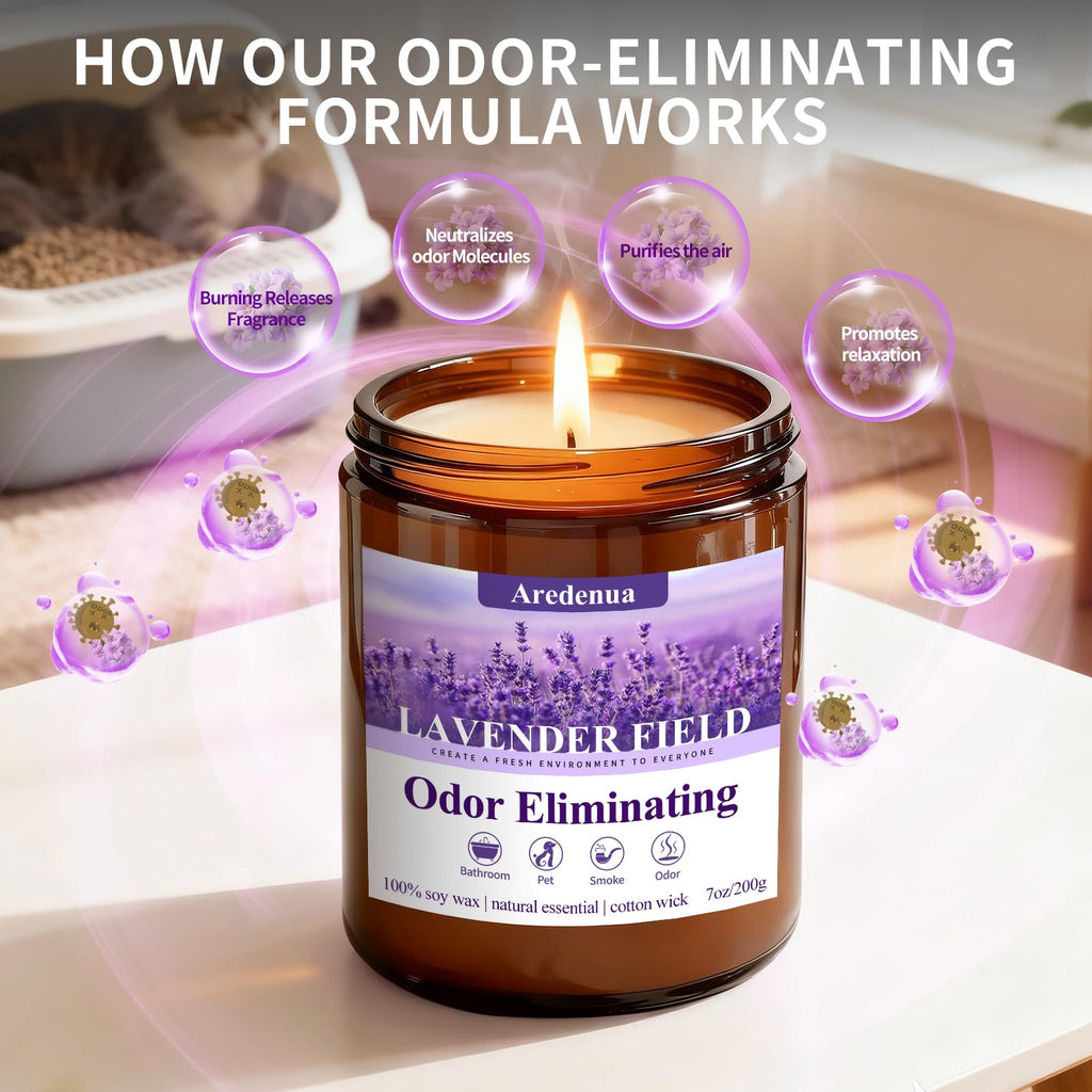 Odor Eliminating Candles, 7 oz Soy Scented Candle