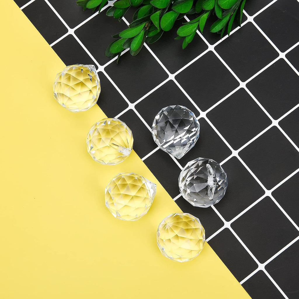 Clear Crystal Prism Ball with Metal Ring for Sun Catcher, Rainbow Makers Window Crystals, Sun Catchers Indoor Window
