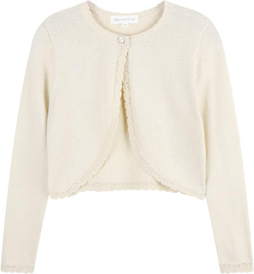 Bolero Ruffle Open Front Button Cover-Up