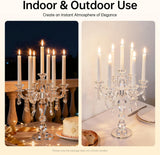 Crystal Candle Holder, Crystall Candelabra, 7 Arm Modern Clear Candle Holder Centerpiece, Crystal Tapered Candlestick