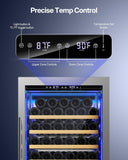 Wine and Beverage Refrigerator, 24 Inch 2 IN 1 Dual Zone Wine Cooler, Built