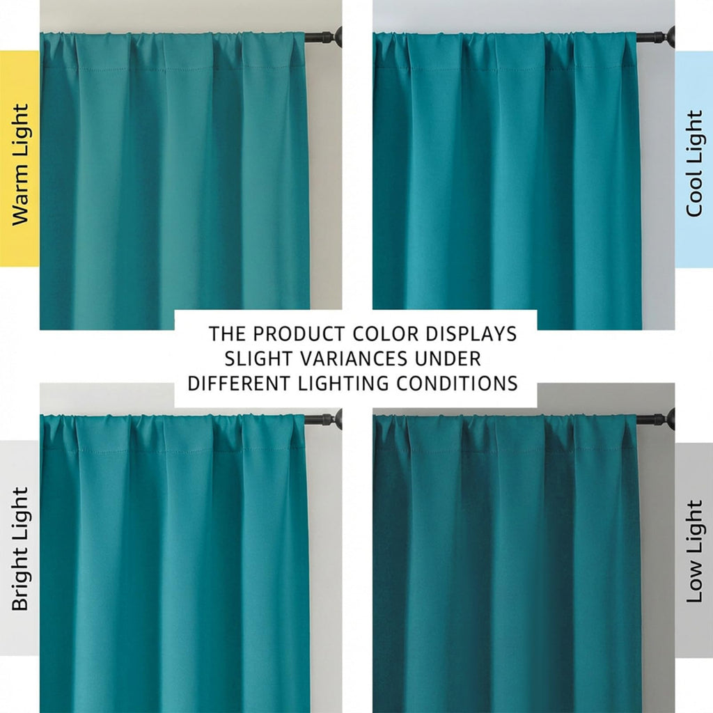 Teal Blackout Curtains Living Room 72 Inch Long 2 Panels