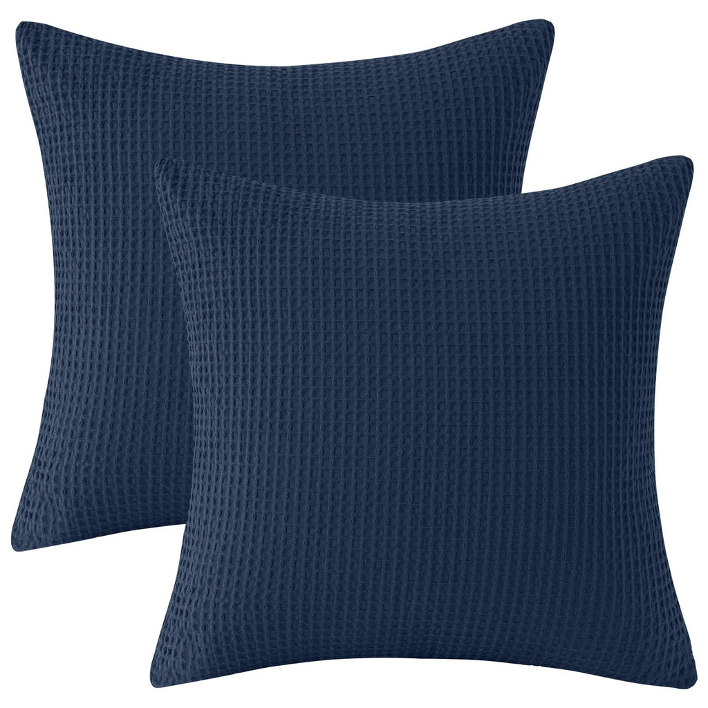 Cotton Waffle Euro Shams 26" x 26", Bright Navy Blue, No Insert