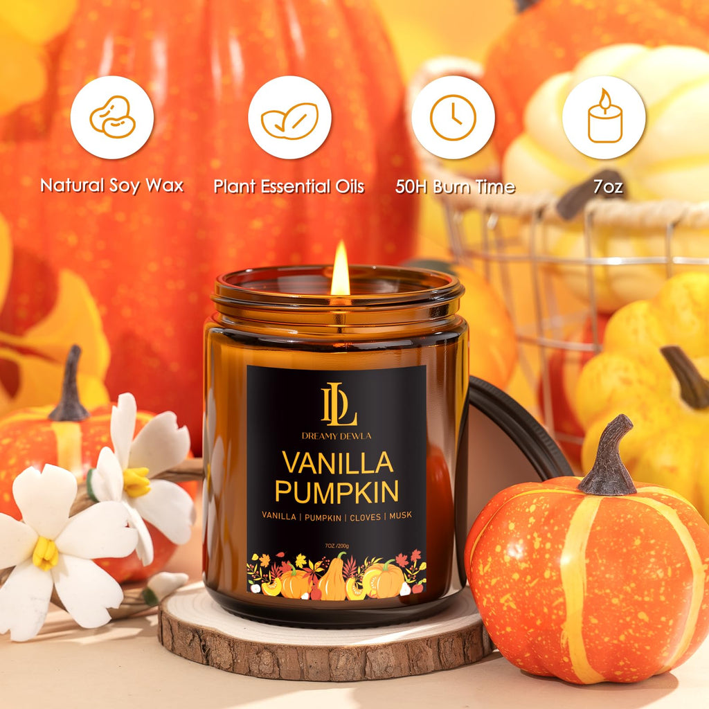 Fall Candles Set Scented, 4 Pack 28oz, Soy Wax