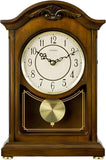 DODEKA Wooden Mantel Clock TCW004DB Pendulum Carved Case Hourly Chime Classic Melody Antique Style for Fireplace